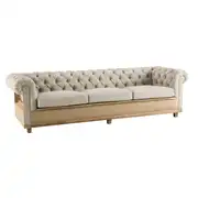 Canapé 4 places en lin beige