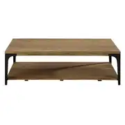 Metropolis - Table basse en manguier massif et métal L130