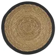 Set de table rond en jute et bordures noires 