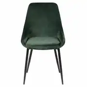Chaise en velours vert pieds métal BARI