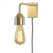 Applique murale en métal doré avec prise H14cm