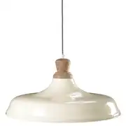 Nora - Suspension industrielle en métal coloris ivoire et manguier
