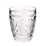 Floral - Gobelet en verre motif floral transparent