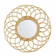 Miroir rond en rotin D34