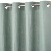 Rideau à œillets en lin lavé vert de gris à l'unité 130x300