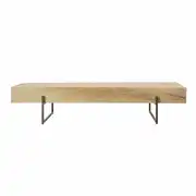 Magnus - Table basse en chêne massif et acier noir L148