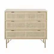 Solstice - Commode 3 tiroirs cannage en rotin L90