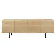 Magnus - Buffet enfilade vintage 4 portes en bois de chêne massif L220