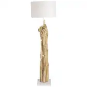 Lampadaire avec abat-jour en coton ivoire H169