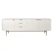 Riverside - Buffet enfilade vintage 3 portes 3 tiroirs blanc L220