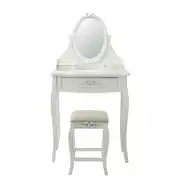 Coiffeuse blanche avec tabouret