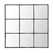 Miroir fenêtre carrée industriel en métal noir 90x90