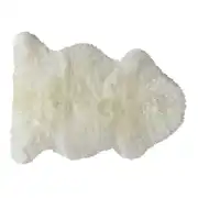 Tapis shaggy en peau de mouton ivoire 55 x 90 cm
