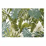 AMAZONIE - Tapis vert et écru imprimé tropical 140x200, OEKO-TEX®