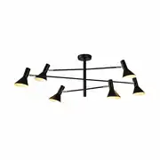 Plafonnier noir 6 lumières