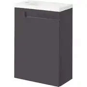 Meuble lave-mains INFINY porte gauche gris graphite