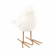 Statuette moineau en faïence blanche H11