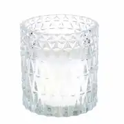 Bougie parfumée blanche en verre ciselé, 480g