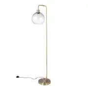 Sacha - Lampadaire globe en verre et métal doré H155