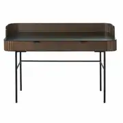 Spiga - Bureau vintage 2 tiroirs pieds en métal noir