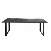 Table à manger en chêne gris ardoise et métal 8/10 personnes L220