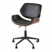 Chaise de bureau réglable à roulettes imitation cuir