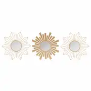 DONGI - Miroirs en fer forgé et aluminium doré mat, D26 cm (x3)
