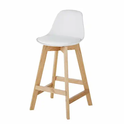 Ice - Chaise pour îlot central style scandinave blanche et chêne H66