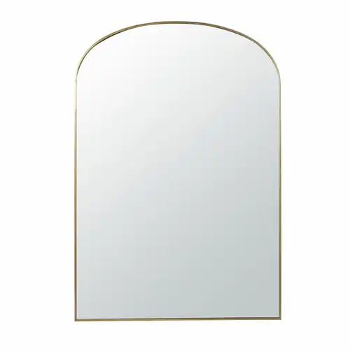 ALINA - Grand miroir arche en acier doré, 118x170 cm