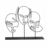 Statuette filaire en métal noir H25