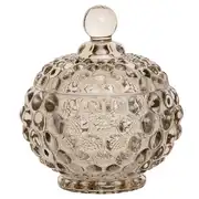 Boîte en verre taillé fumé gris