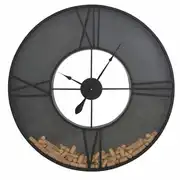DETROIT - Horloge murale en verre et acier noir avec bouchon de liège, D91 cm