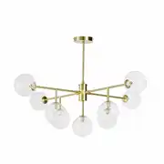 SAMODE - Suspension 9 globes en verre et métal doré