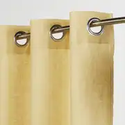 Rideau à œillets en lin lavé jaune vanille à l'unité 130x300, OEKO-TEX®