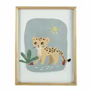 MINI JUNGLE - Tableau imprimé léopard multicolore 35x45