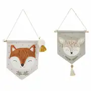 MIMIZAN - Fanions à suspendre animaux multicolores (x2)