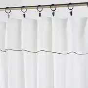 Rideau à clips en lin lavé blanc à l'unité 130x300