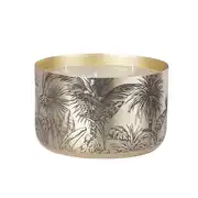 Bougie parfumée en métal doré imprimés noirs 1900g