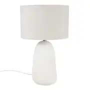 Jalit - Lampe en céramique blanche et abat-jour en polyester recyclé