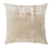 OLIVO - Coussin tissu jacquard blanc et doré 45x45