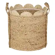 Panier de rangement en fibre végétale beige