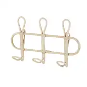 Patère 3 crochets en rotin beige