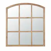 MALO - Miroir fenêtre rectangulaire arrondi marron, 117x130 cm