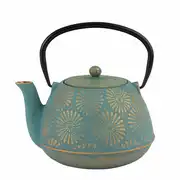 Théière en fonte bleue et dorée 1,2L