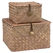 SAKURA - Boîtes en paille tressée (x2)