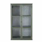 MATHILDA - Vitrine 2 portes en métal vert clair