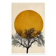Affiche dessin arbre et sérénité sans cadre 20x30 cm