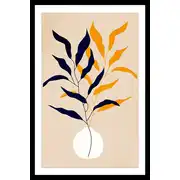 Affiche fleurs plante et purete avec cadre noir 20x30 cm
