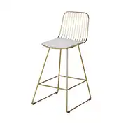 Huppy - Chaise pour îlot central en acier doré et blanche H65
