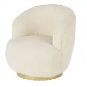 Pulp - Fauteuil pivotant imitation fourrure écrue